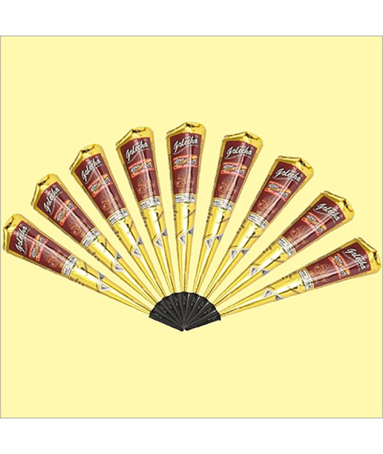 Golecha Maroon Gold Henna Cone