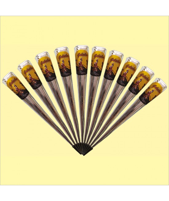 Golecha Black Jumbo Gold Henna Cone